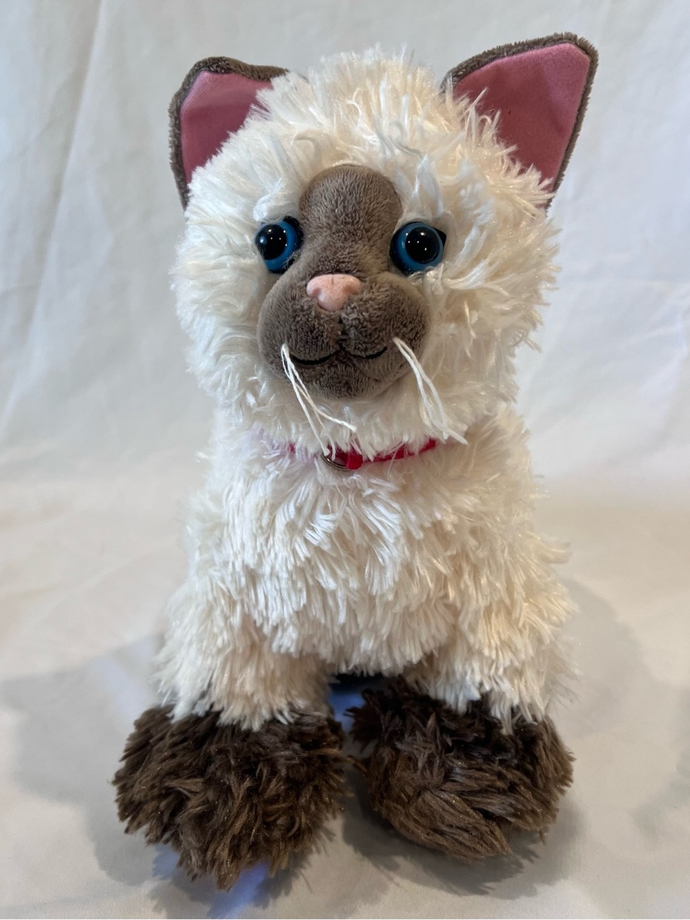 Build-A-Bear Siamese Cat Plush Blue Eyes Brown White Stuffed Animal